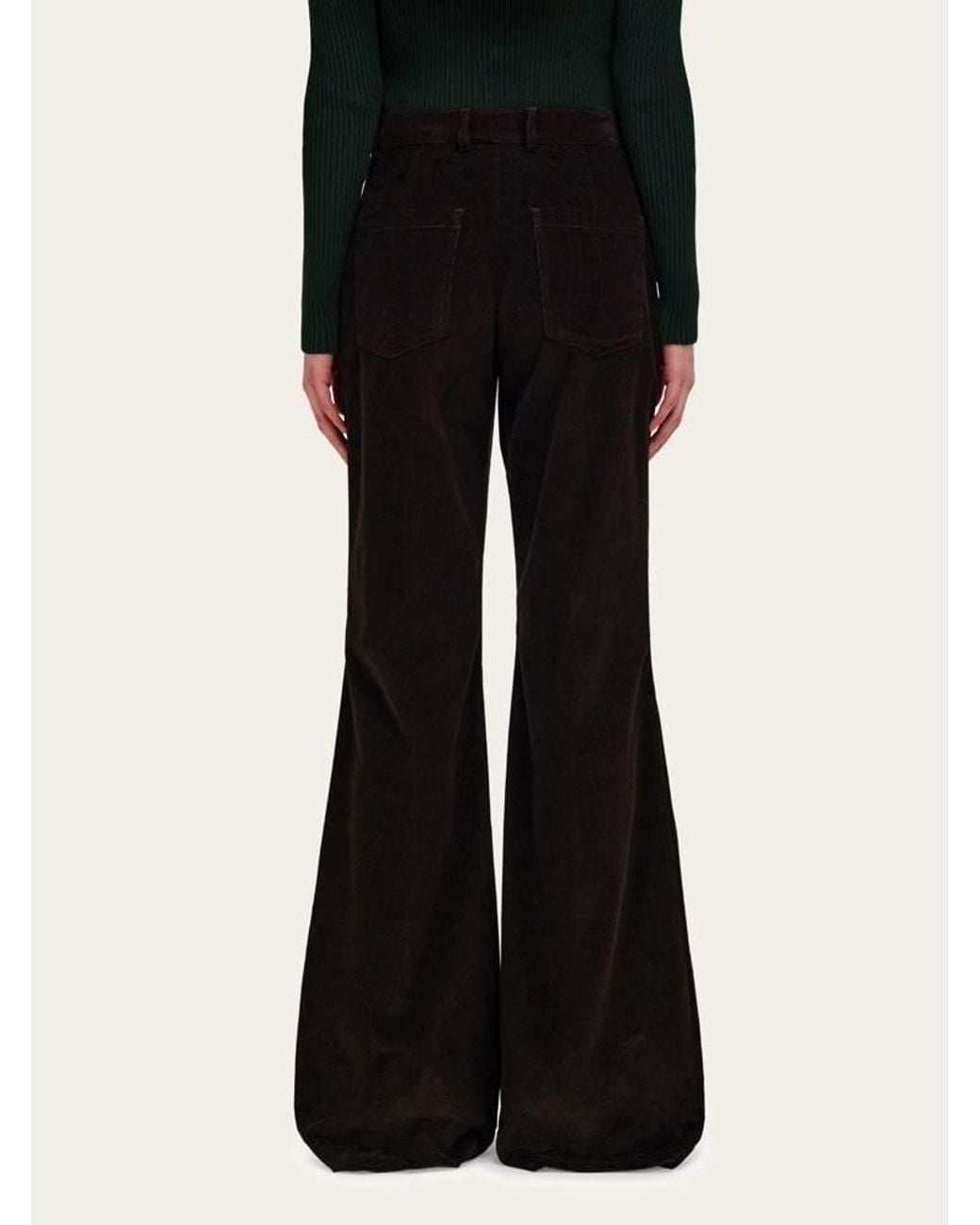Ferragamo Black Ferragamo Flared Cords Trousers