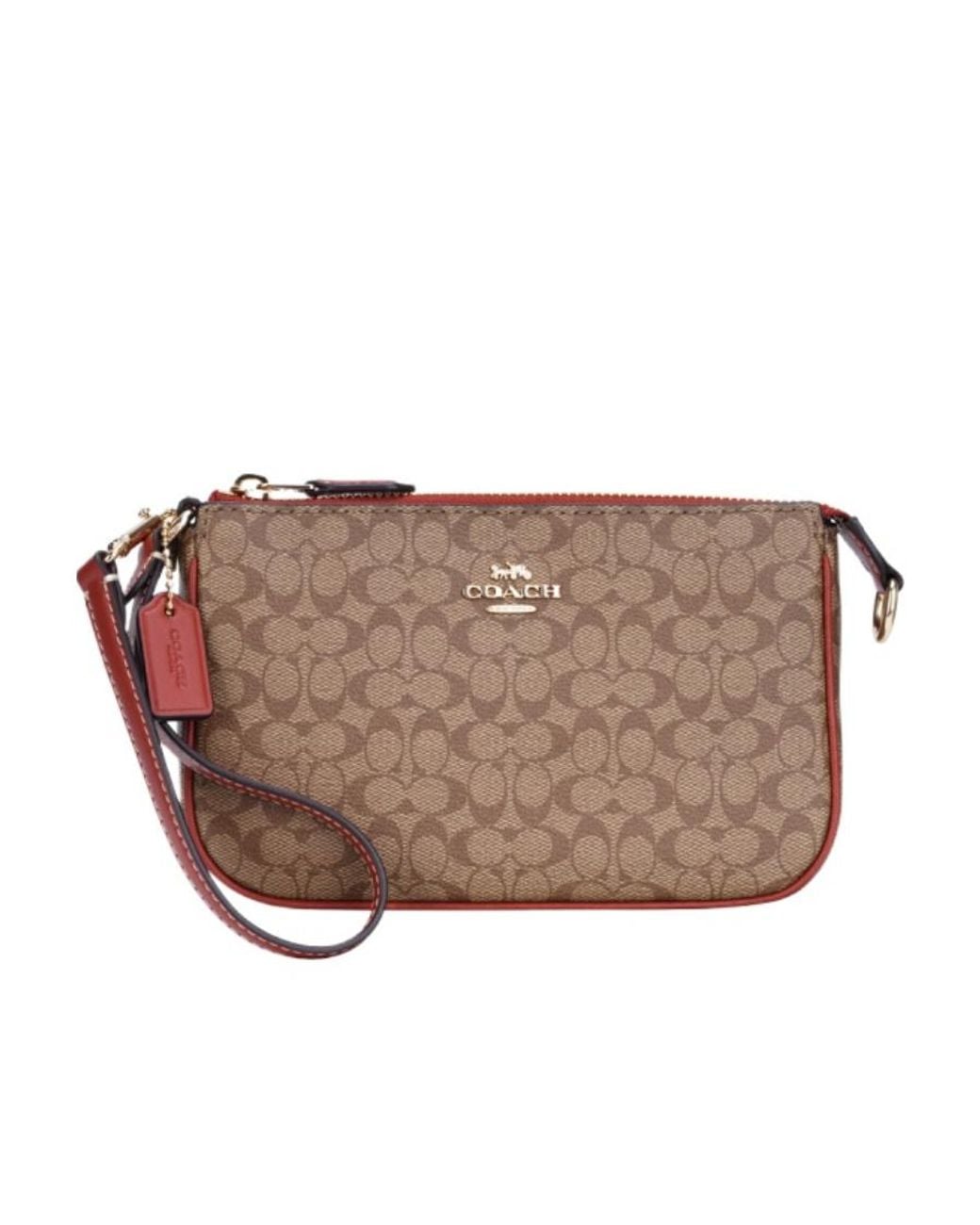 COACH Brown Zippered Clutch
