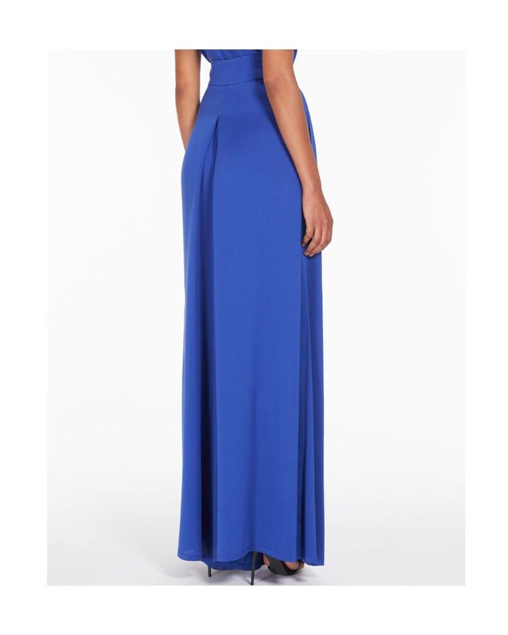 Max Mara Blue High-Waisted Wide Leg Pants