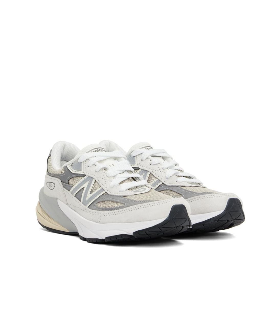 New Balance White 990V4 Lace-Up Sneakers