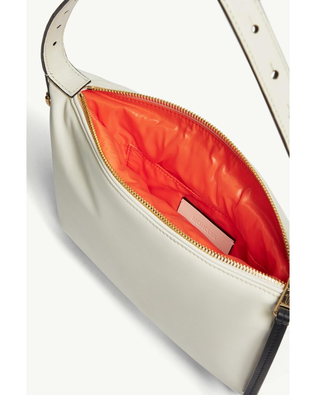 Moncler White Vetta Zip-Up Shoulder Bag