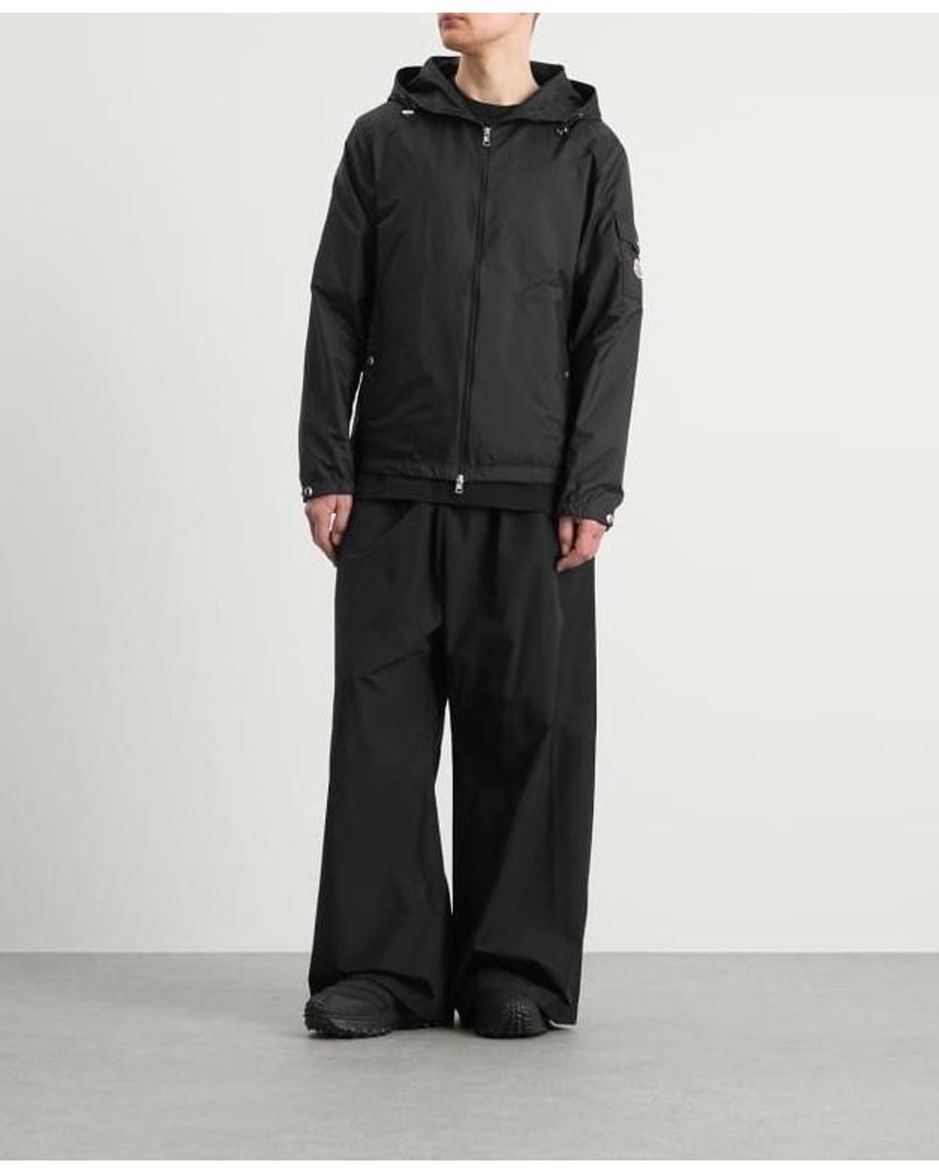 Moncler Black Etiache Hooded Windbreaker Jacket for men