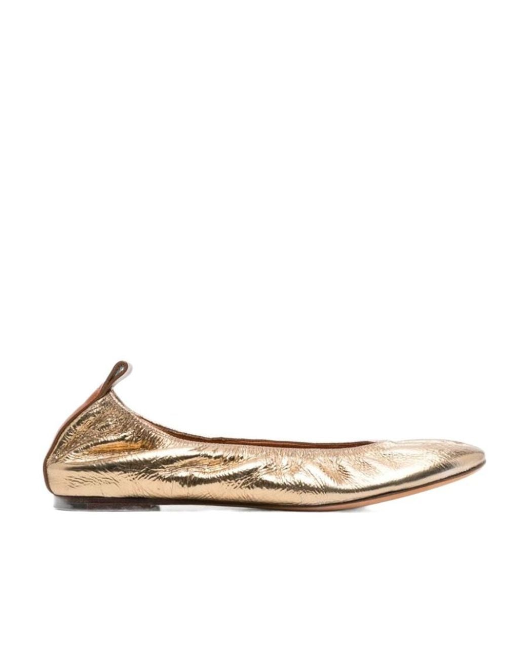 Lanvin Multicolor Ruched Detail Round-Toe Ballerina Shoes