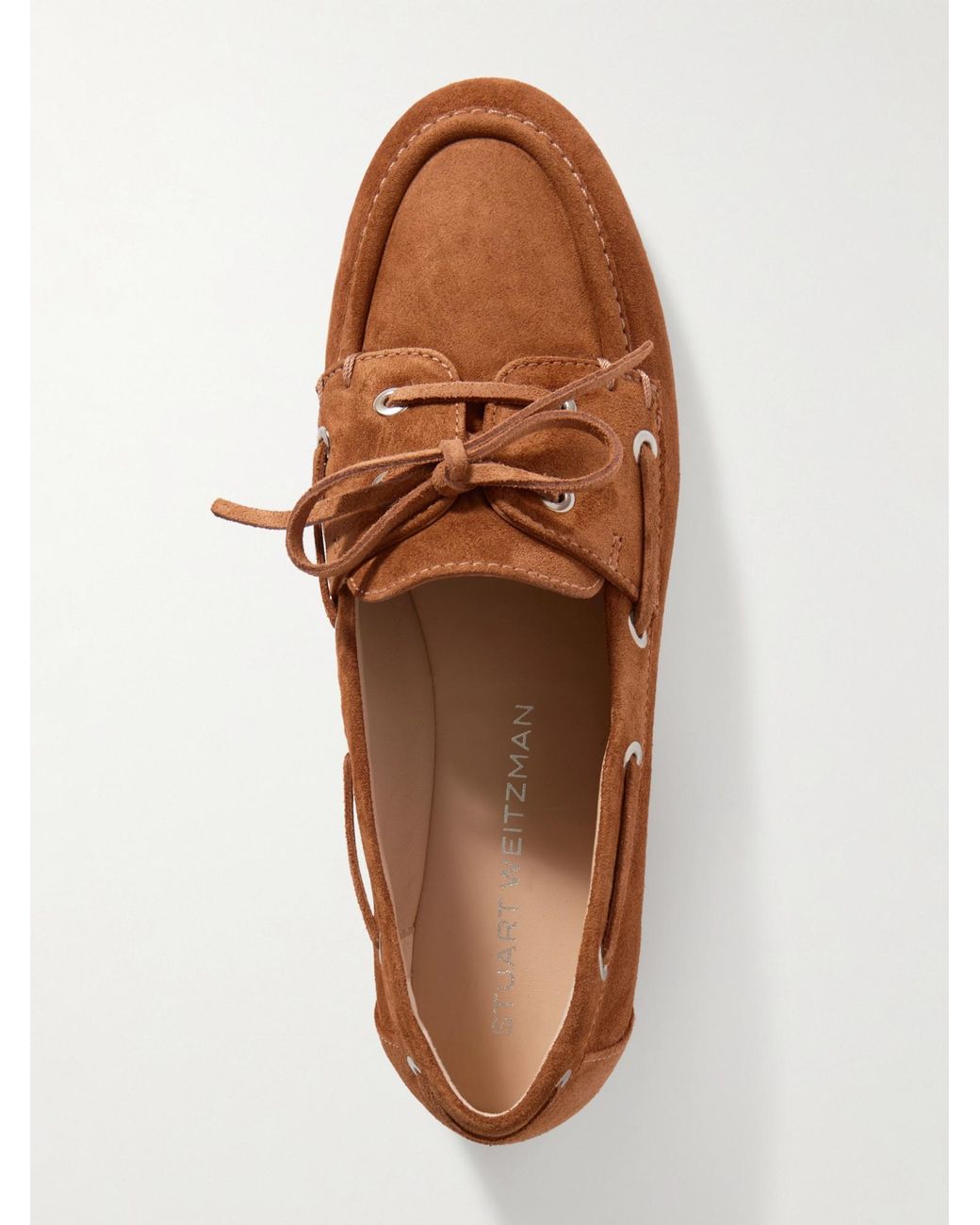 Stuart Weitzman Brown Tinsley Suede Loafers
