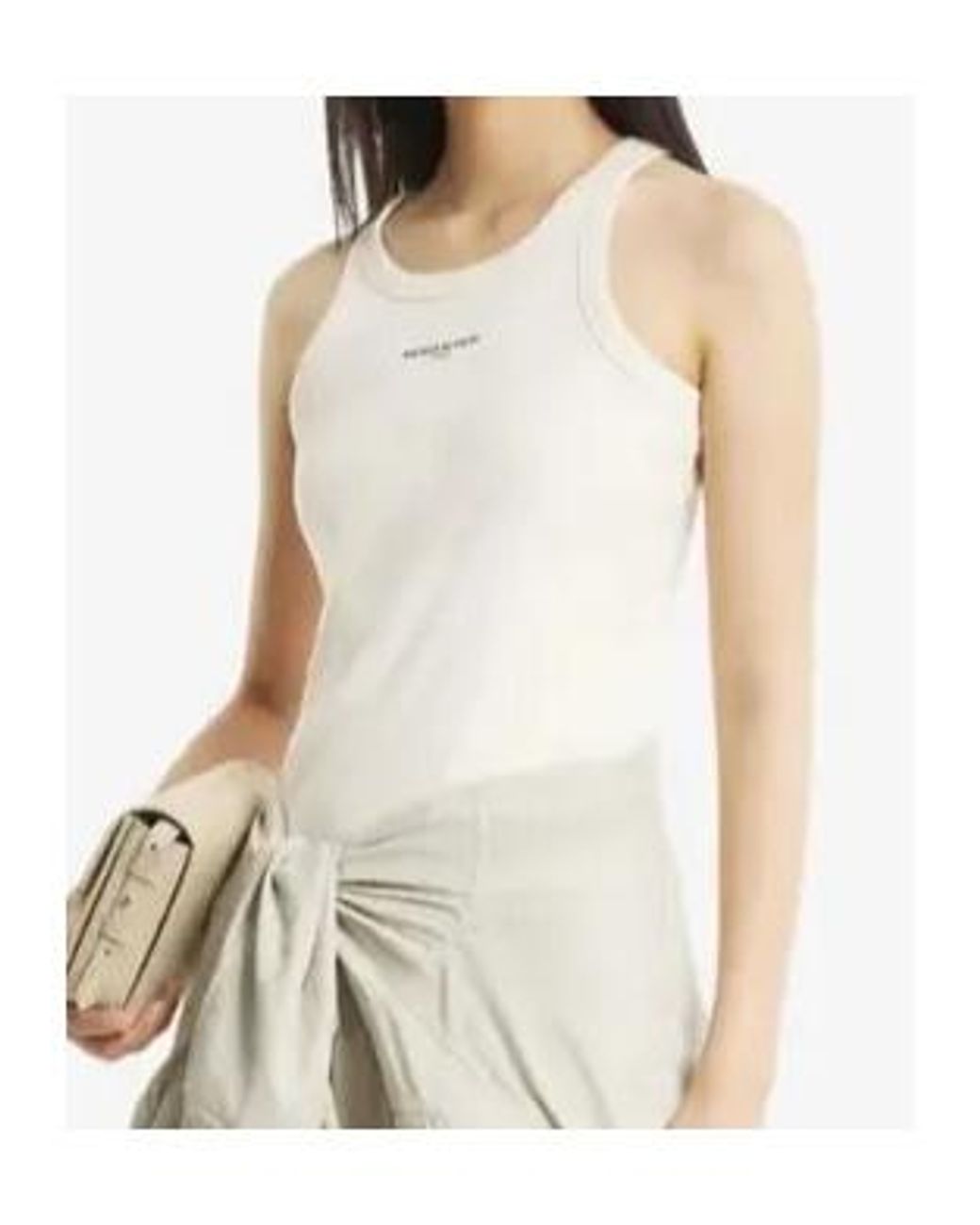 Maison Kitsuné White Maison Kitsuné Paris Ribbed Tank Top