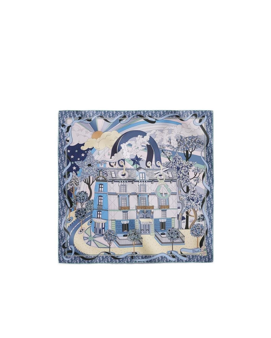 Dior Blue Avenue90 Square Scarf