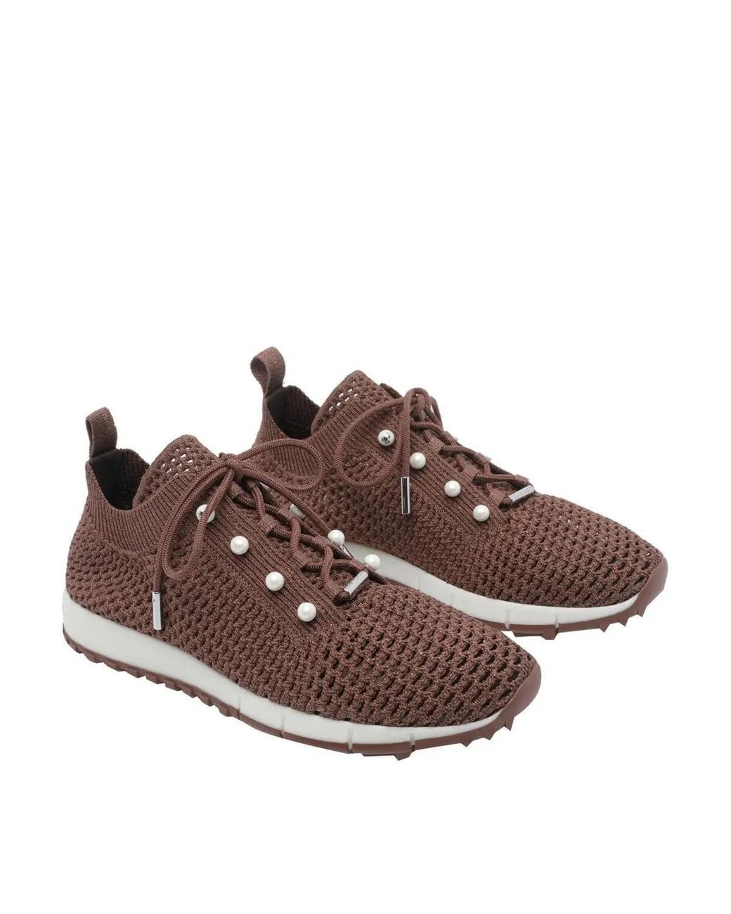 Jimmy Choo Brown Lace-Up Sneakers