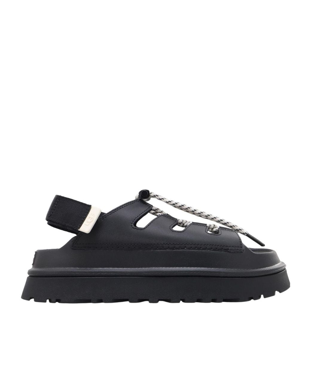 Ugg Black Goldenglow Lace-Up Platform Sandals