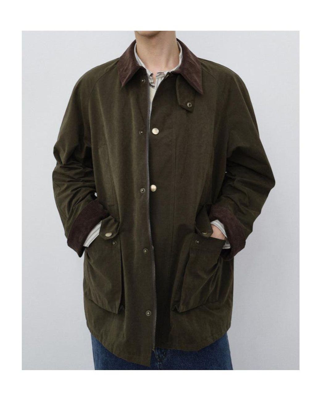 DUNST Brown Waxed Utility Jacket for men