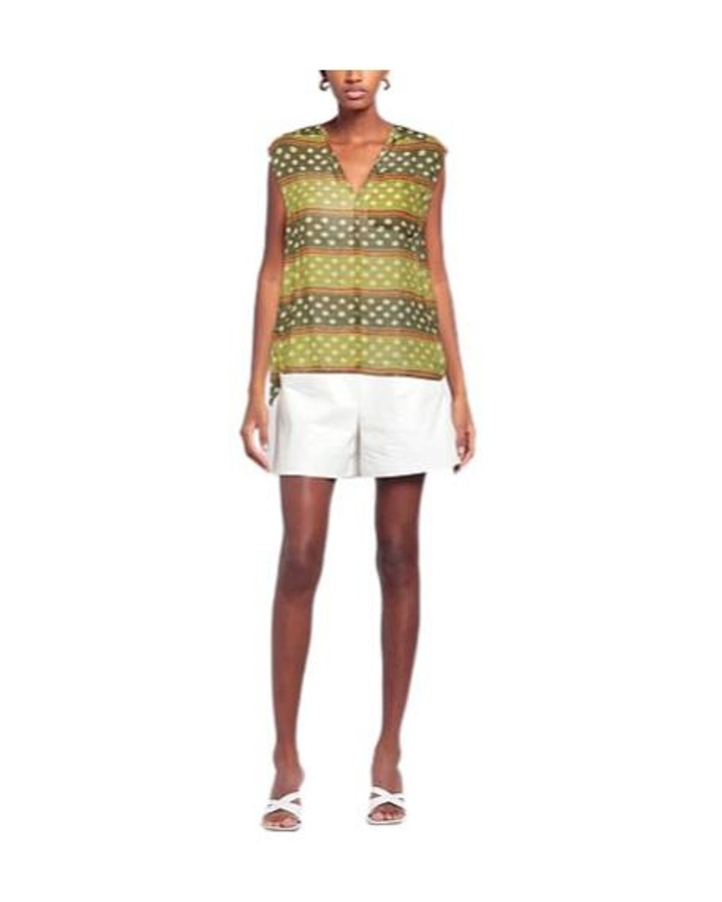 Marni Yellow Polka Dot Short-Sleeved Top