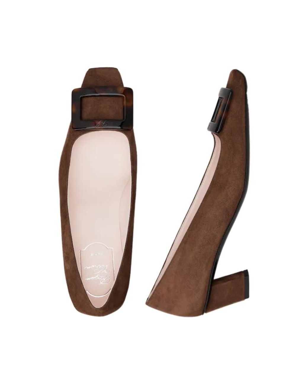 Roger Vivier Brown Square-Toe Slip-On Pumps