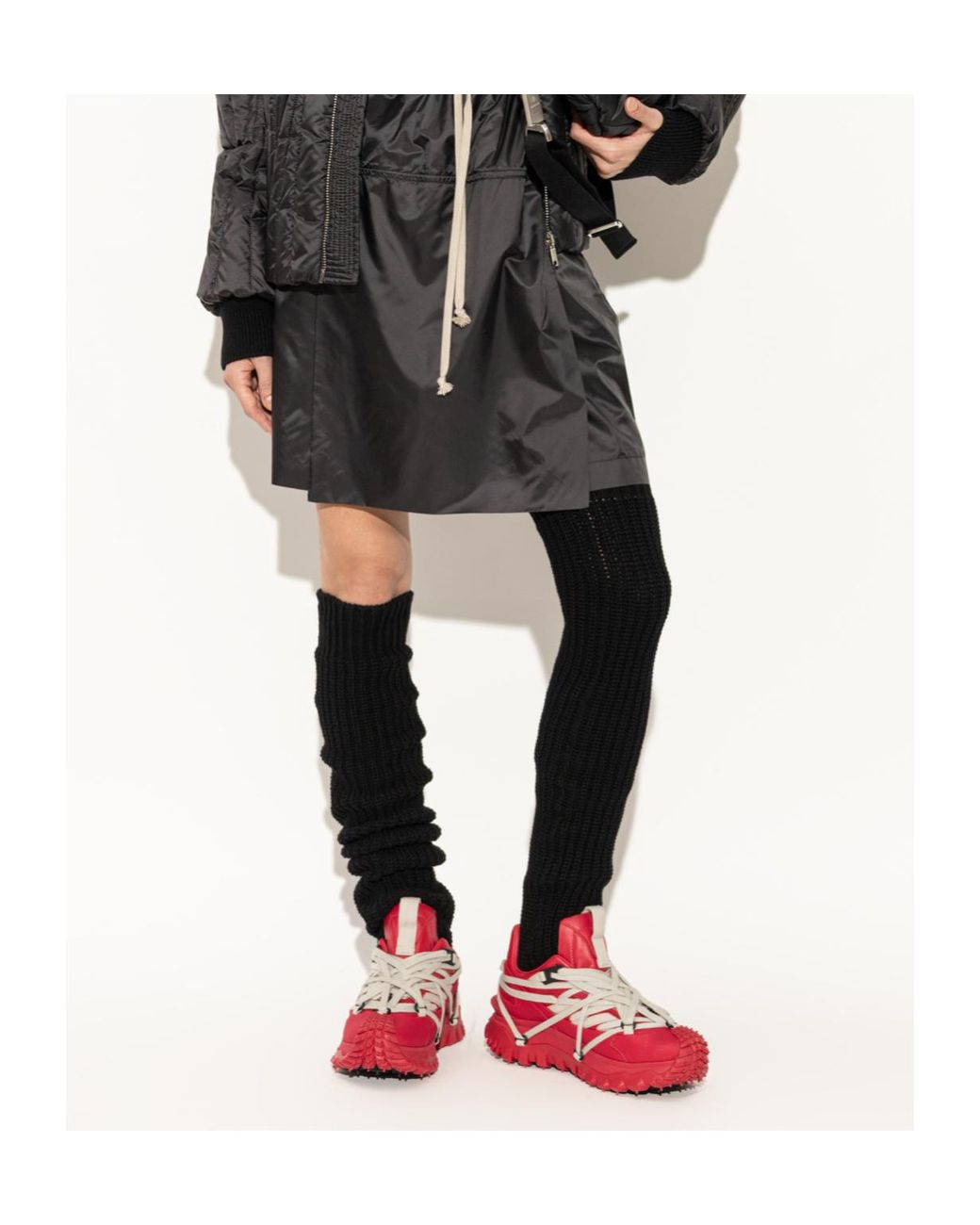 Moncler Red Rick Owens Moncler Strapped Low-Top Sneakers for men