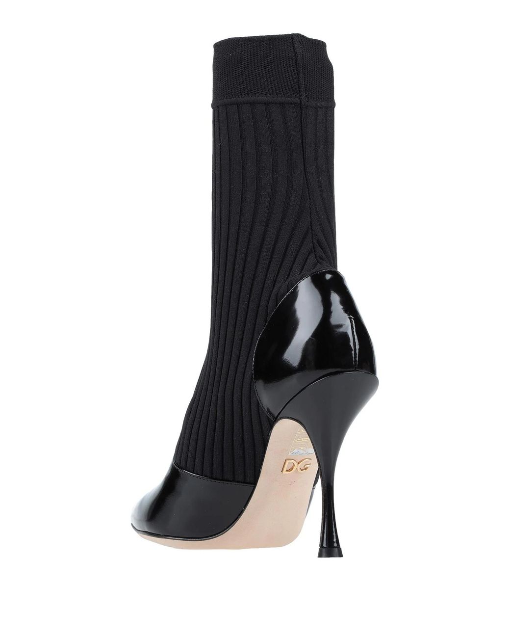 Dolce & Gabbana Black Minimalist Patent Leather Ankle Boots