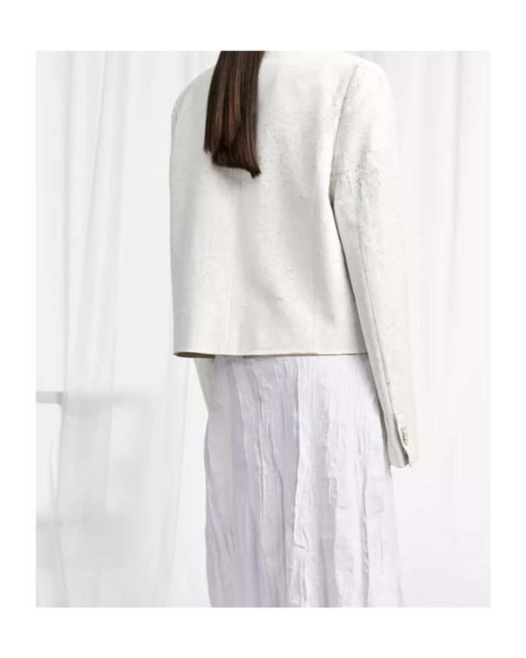 Maison Margiela White Bianchetto Double-Breasted Wool Blazer