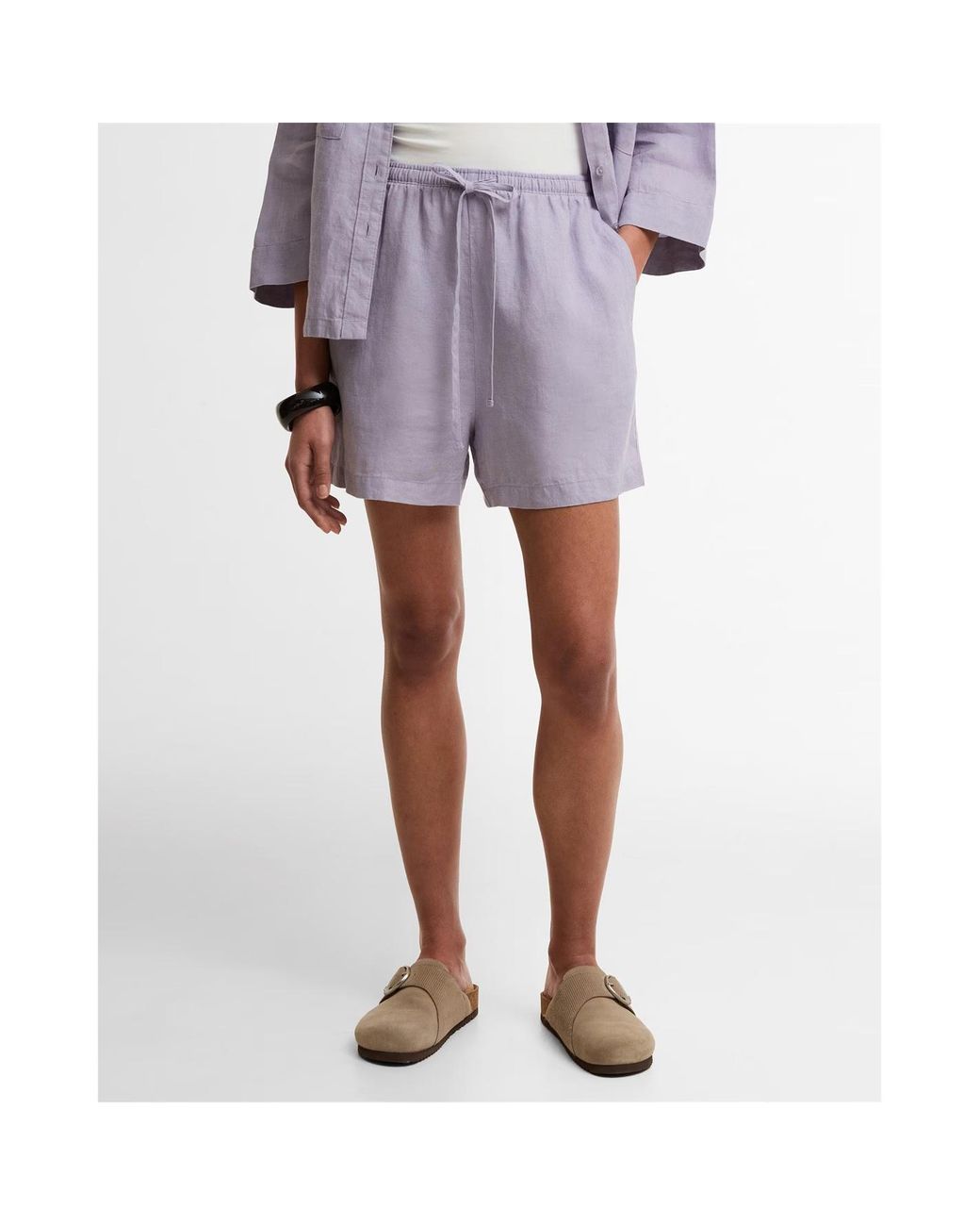 Barbour Purple Twill Cotton Shorts