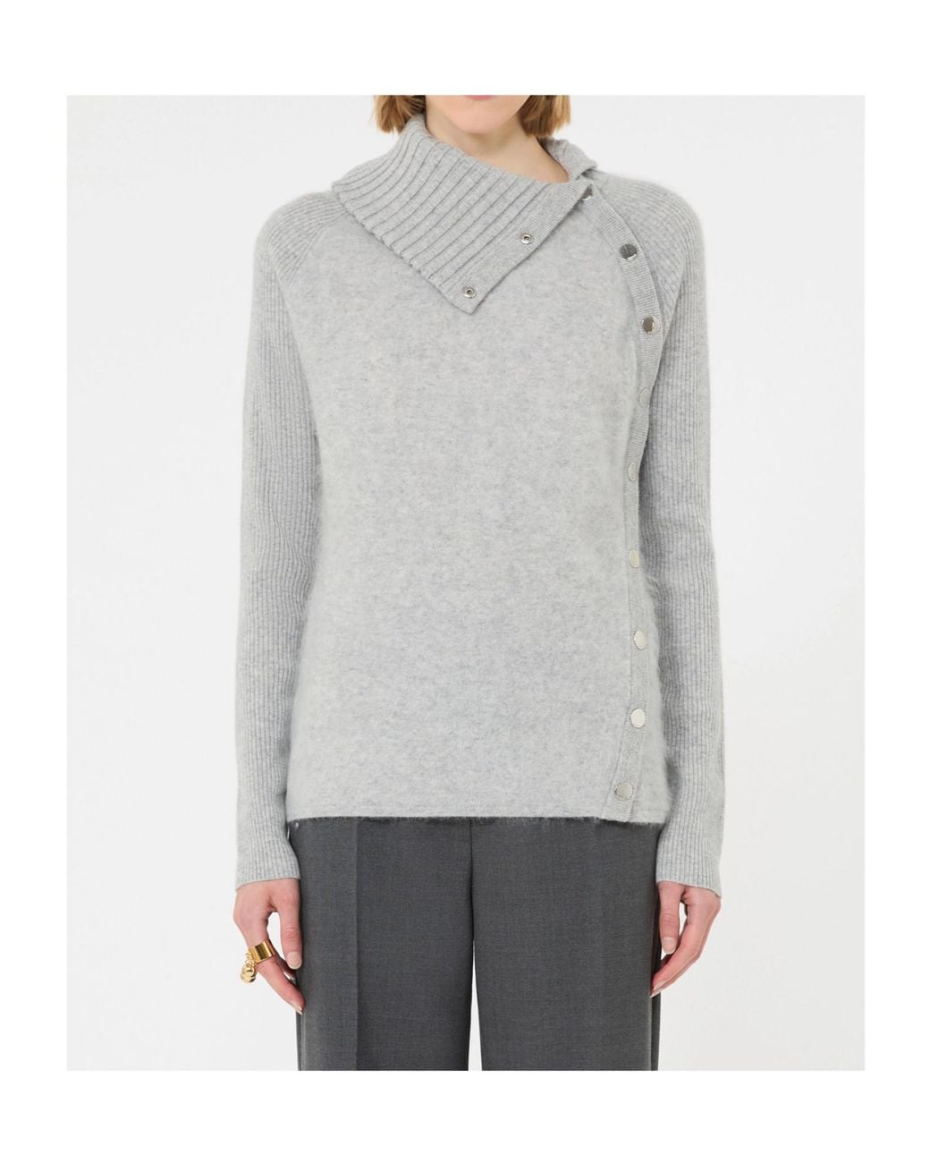 Sportmax Gray Spxboa Roll-Neck Jumper