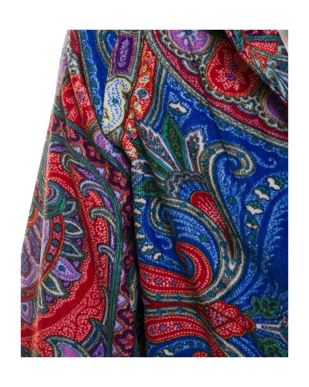 Etro Blue Home Paisley Pattern Belted Bath Robe