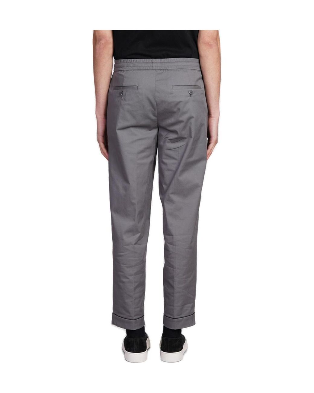 Neil Barrett Gray Low-Waist Elasticated Waistband Trousers for men