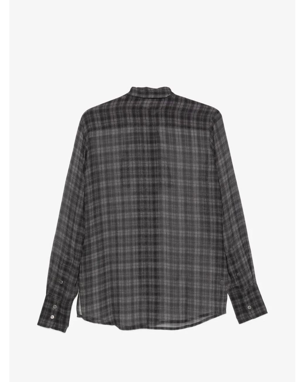 7 For All Mankind Gray Sheer Bow-Neck Top