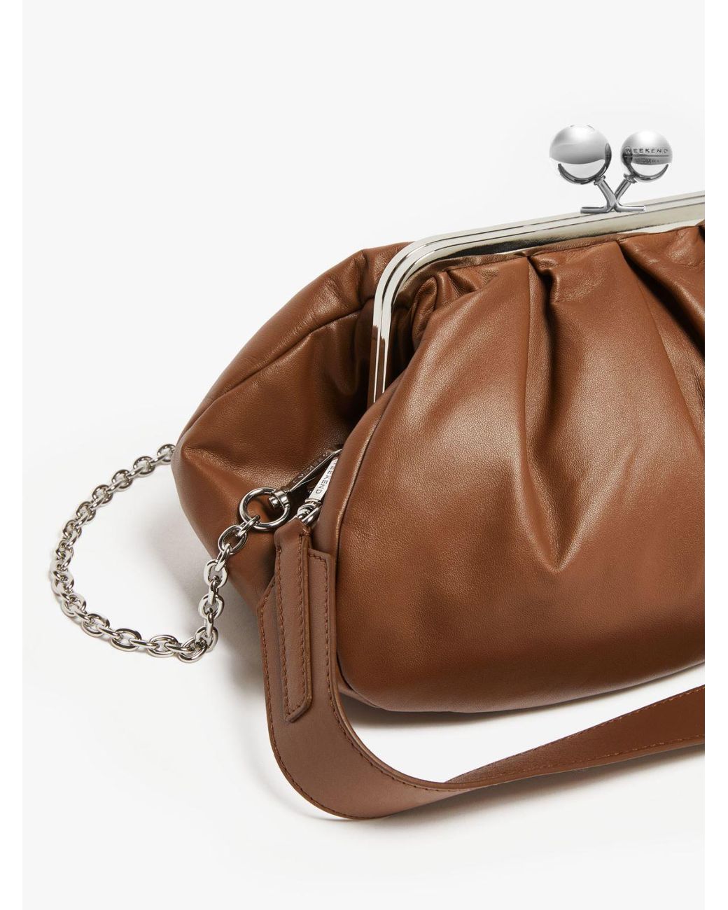 Weekend by Maxmara Brown Sphere Clasp Shoulder Bag