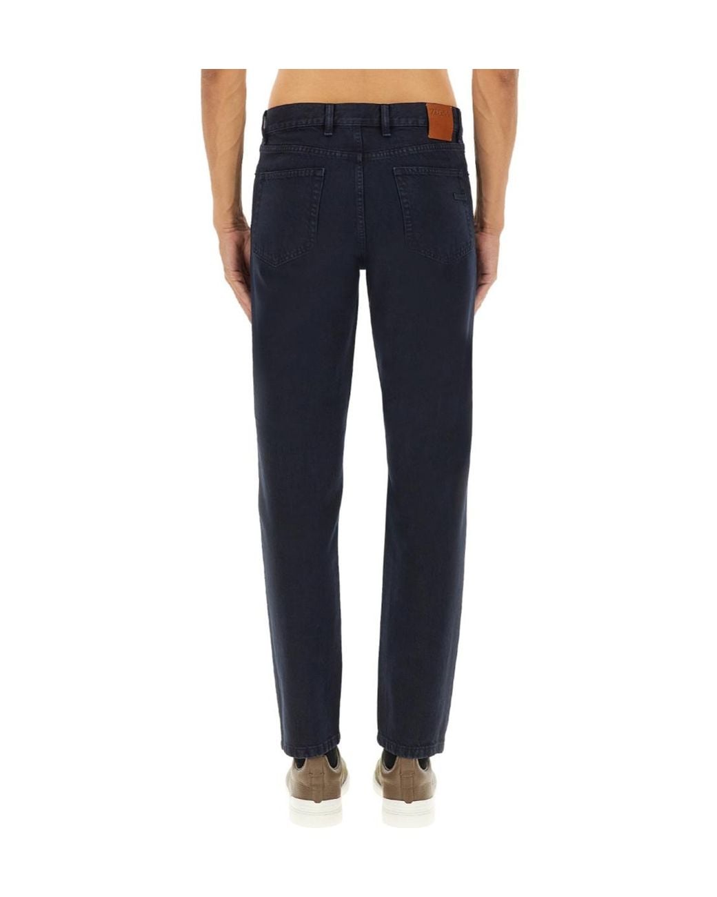 Zegna Blue Belt Loop Jeans for men