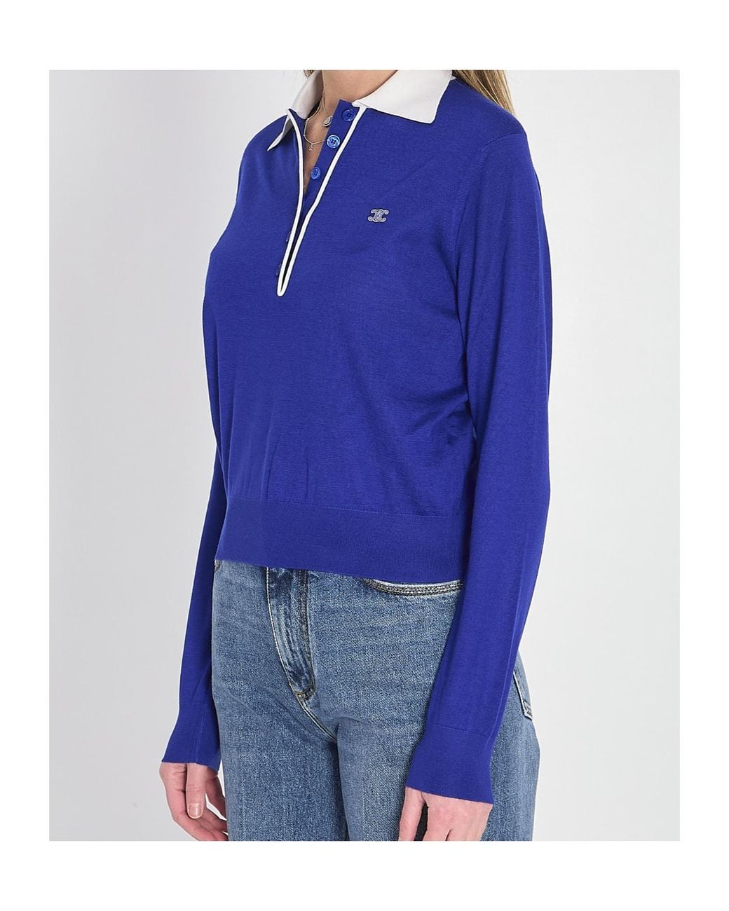 Céline Blue Polo Sweater