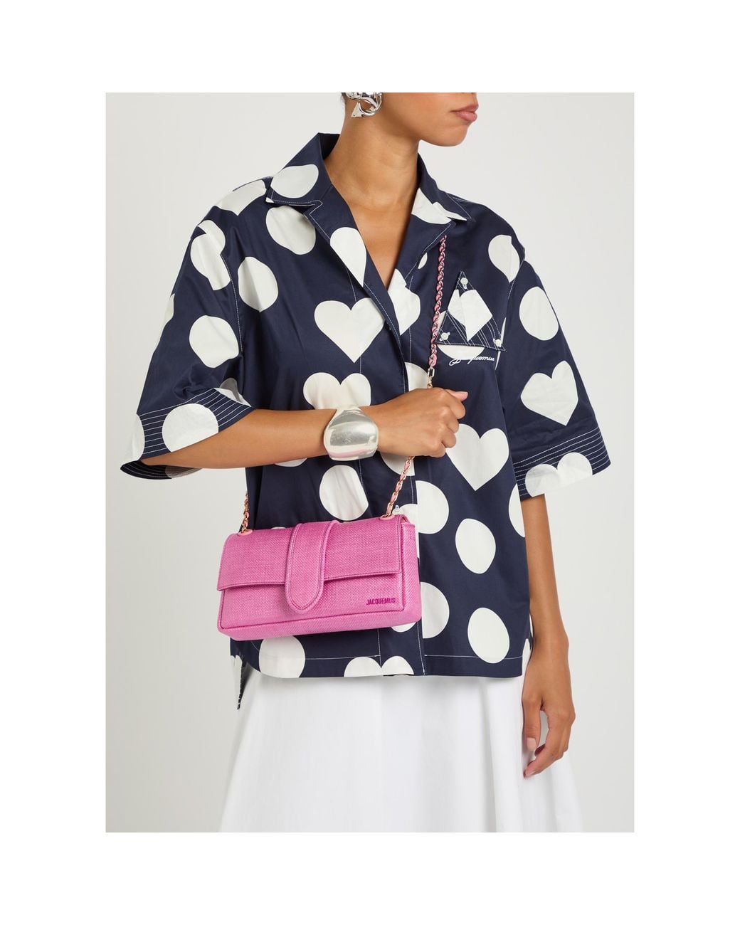 Jacquemus Pink Fabric Elongated Flip-Top Bag