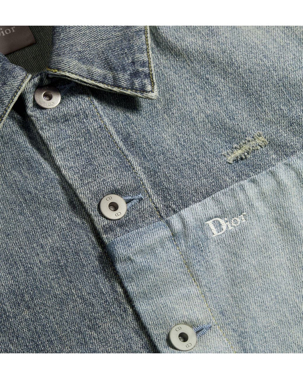 Dior Blue Homme Patchwork Effect Overshirt for men