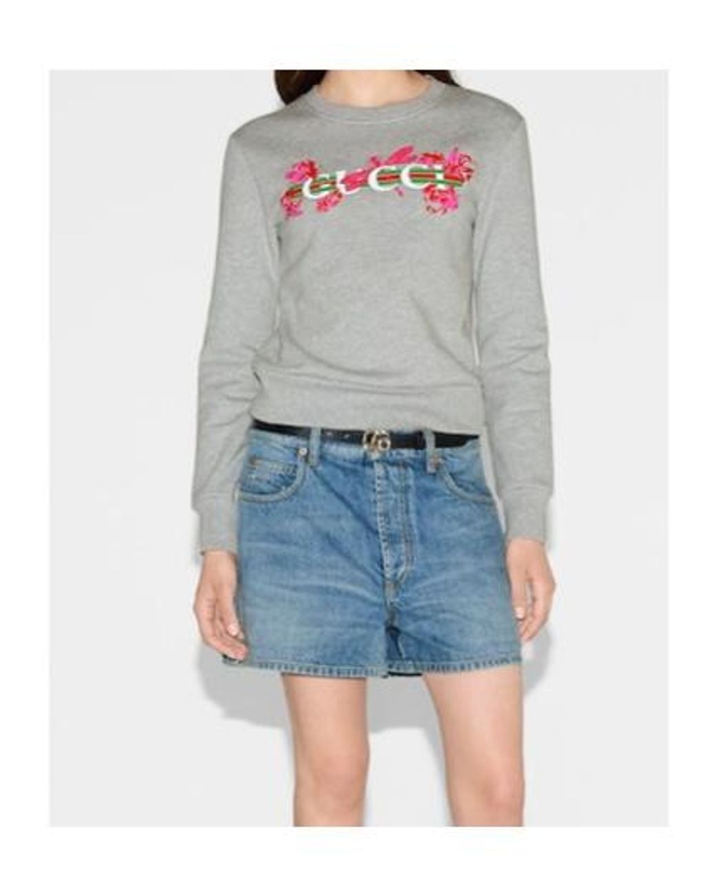 Gucci Gray Jersey Printed Sweatshirt
