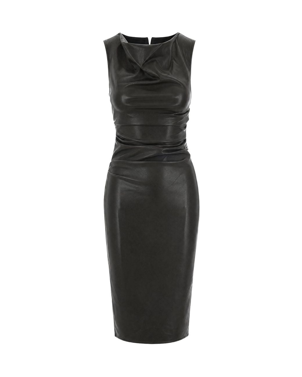 Patrizia Pepe Black Draped Midi Dress