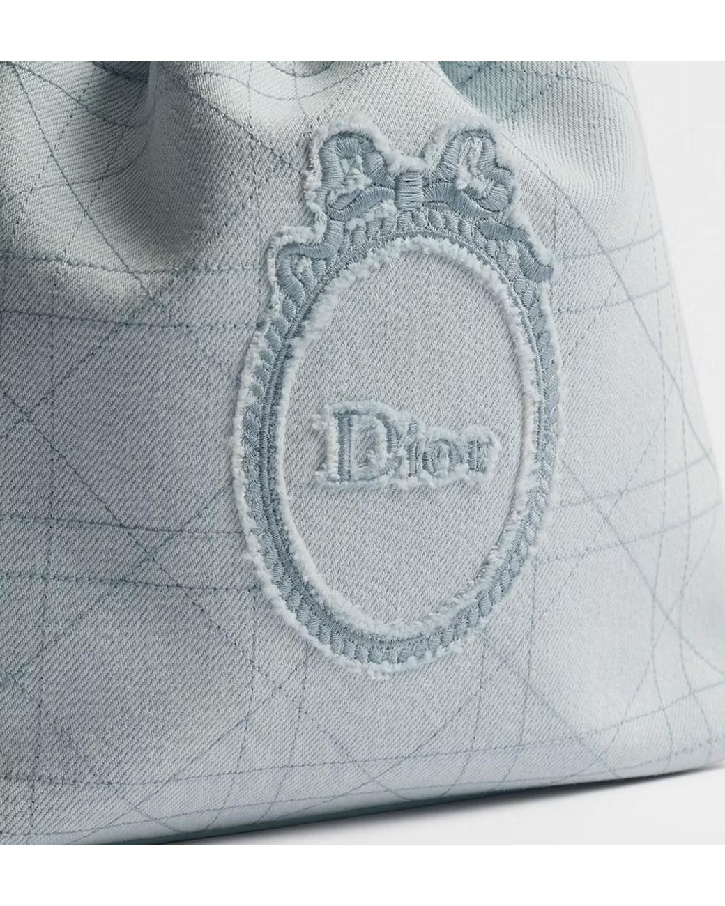 Dior Blue Blooming Drawstring Handbag