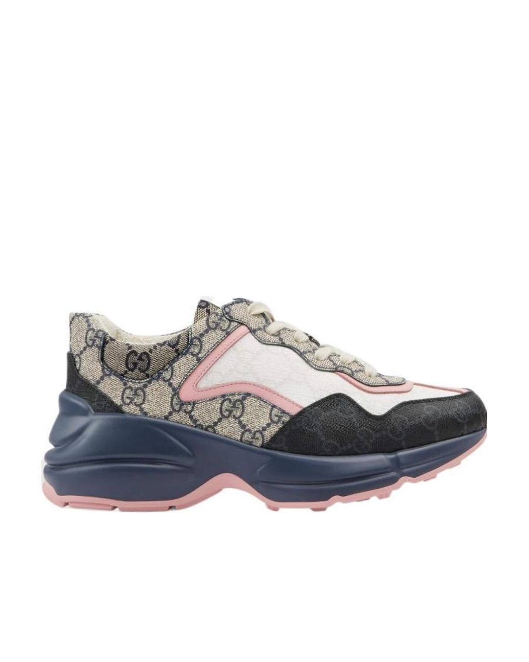 Gucci Blue Gg Supreme Rhyton Sneakers
