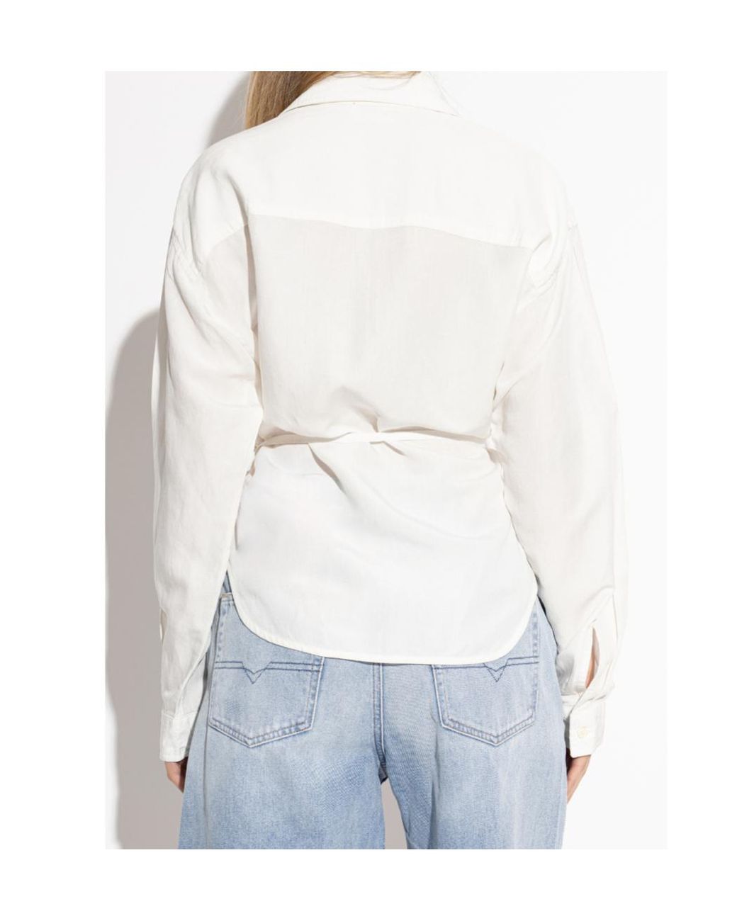 DIESEL White C-Delphos-S3 Wrapped Self-Tied Top