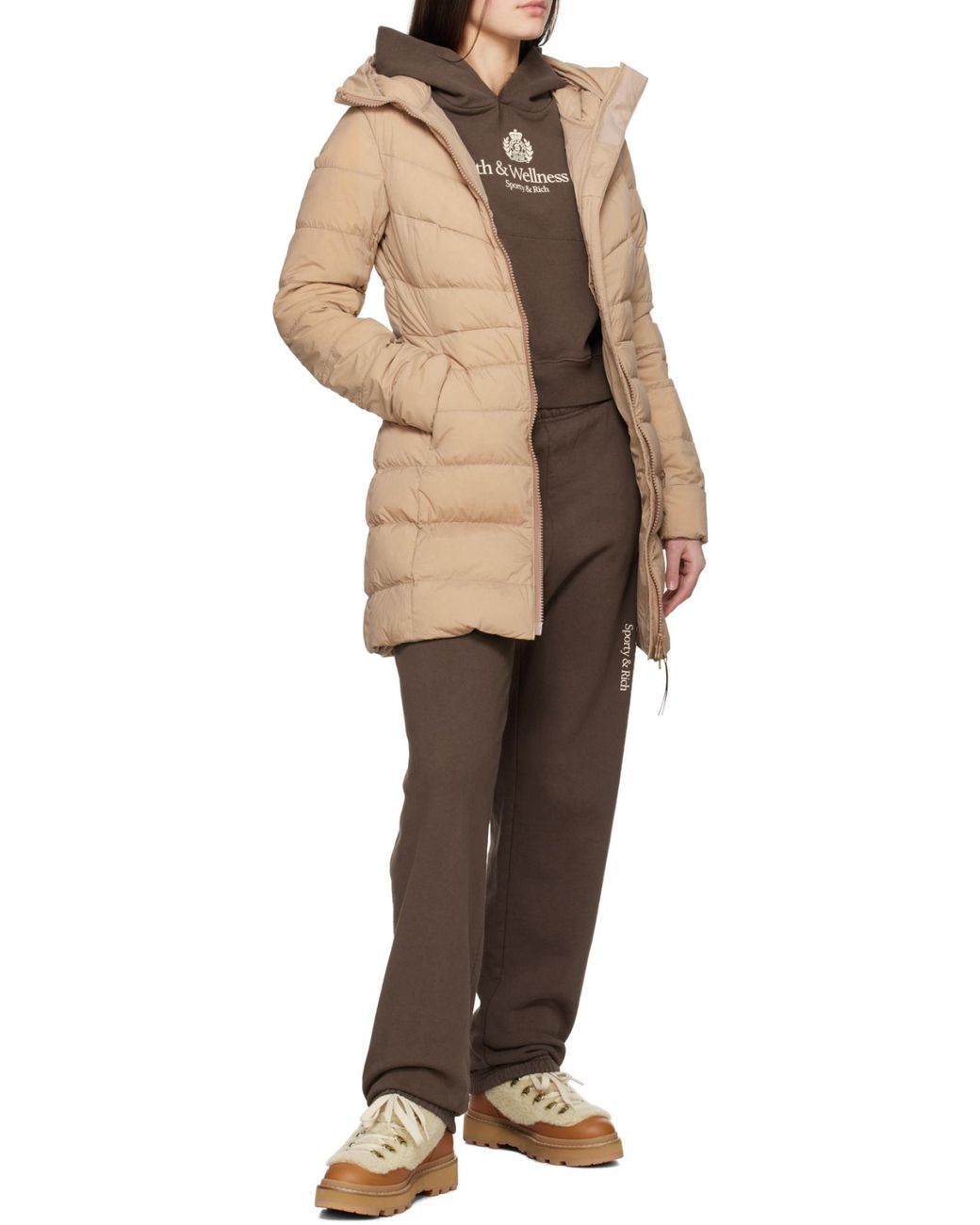 Canada Goose Natural Clair Hooded Quilted Coat