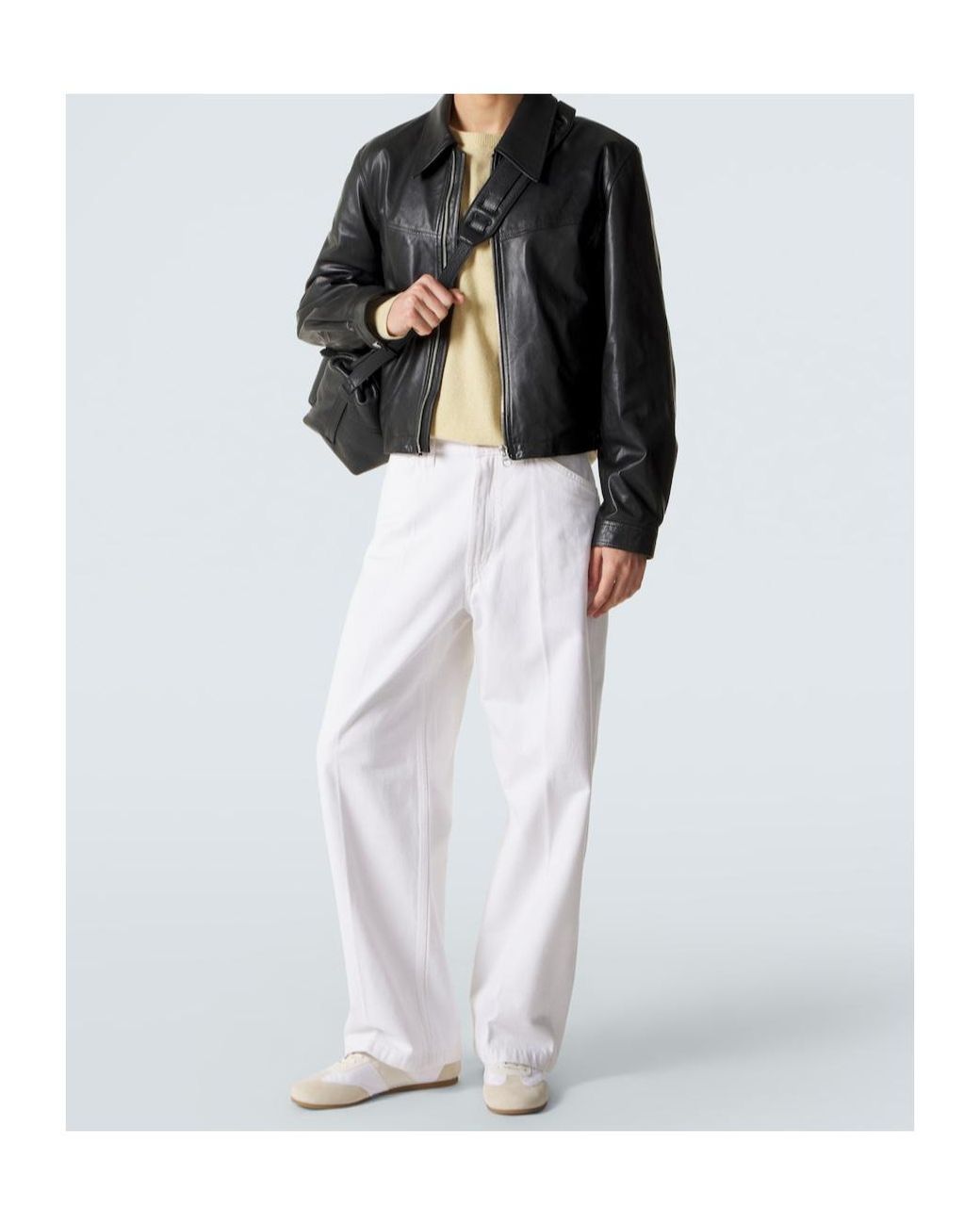 Lemaire Black Leather Blouson Jacket for men
