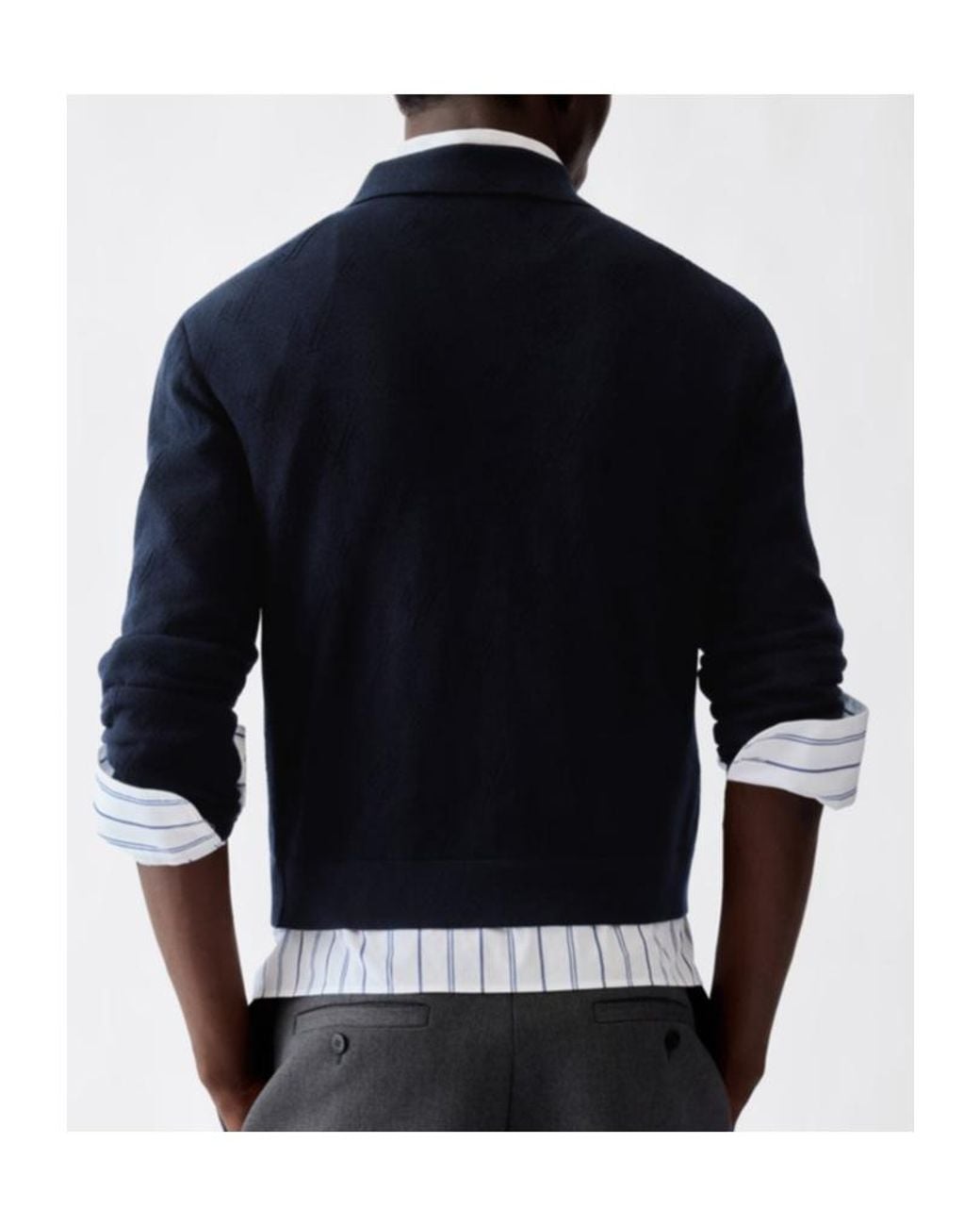 Jacquemus Blue Long-Sleeve Knitted Polo Shirt for men