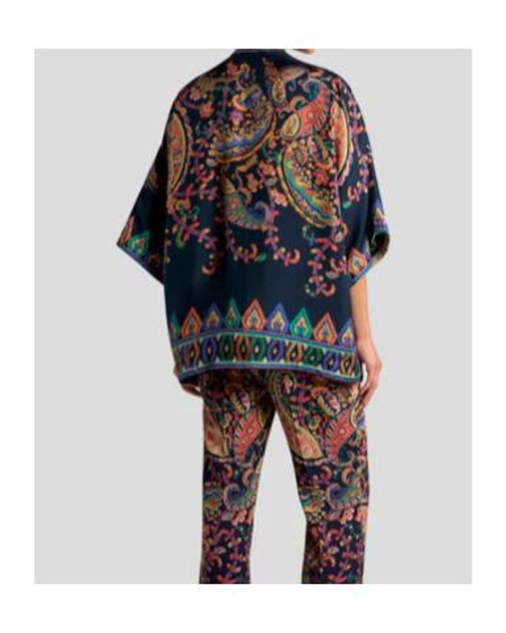 Etro Blue Pattern-Printed Open-Front Jacket