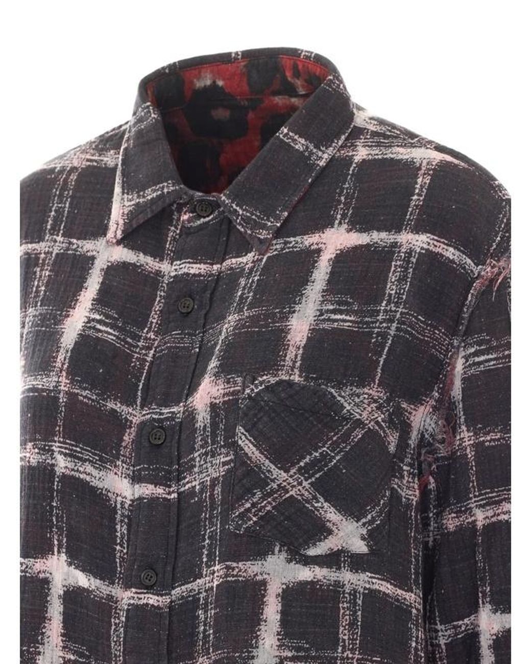 R13 Red Plaid Long-Sleeved Shirt