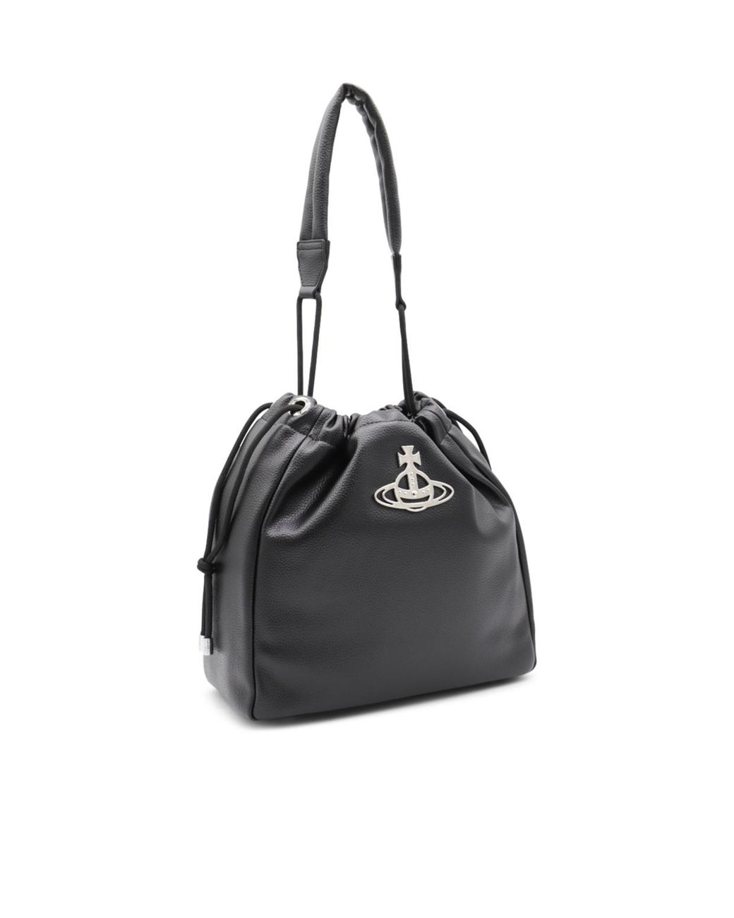 Vivienne Westwood Black Logo Plaque Shoulder Bag