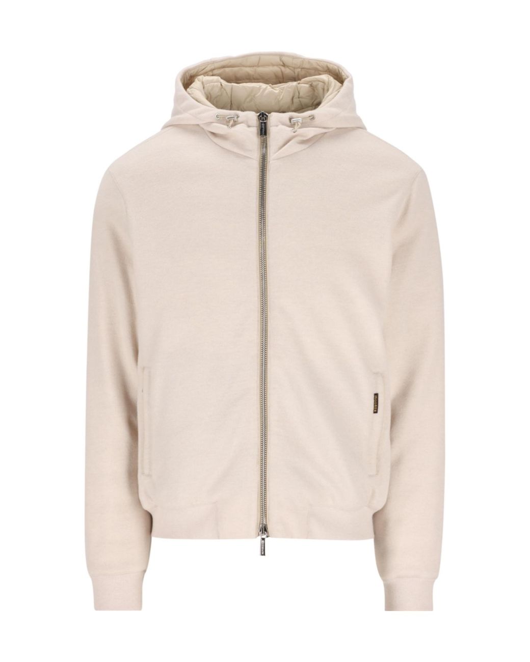 Moorer Natural Padded Zip-Up Hooded Jacket for men
