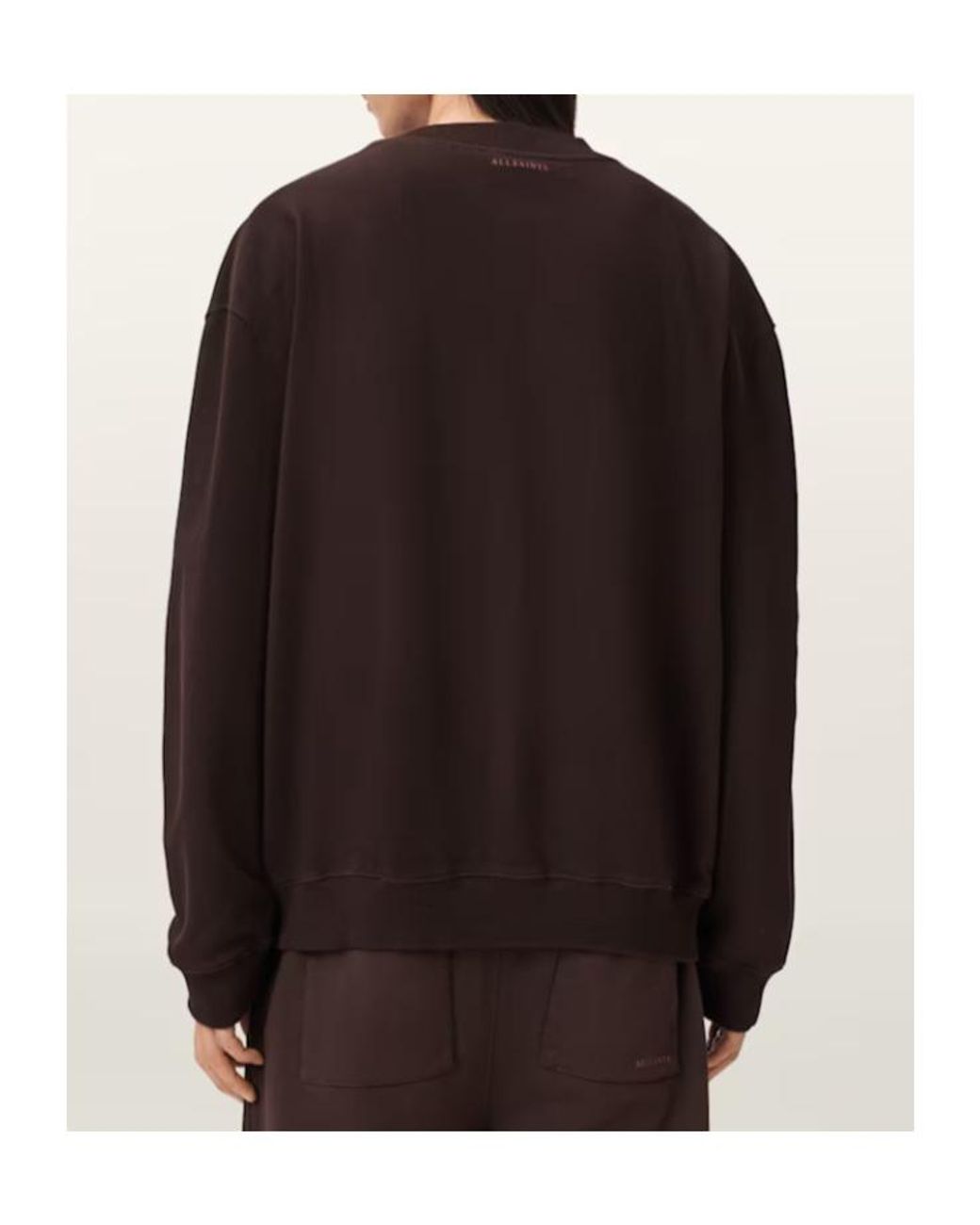 AllSaints Brown Icon Oversized Crew Neck Sweatshirt for men