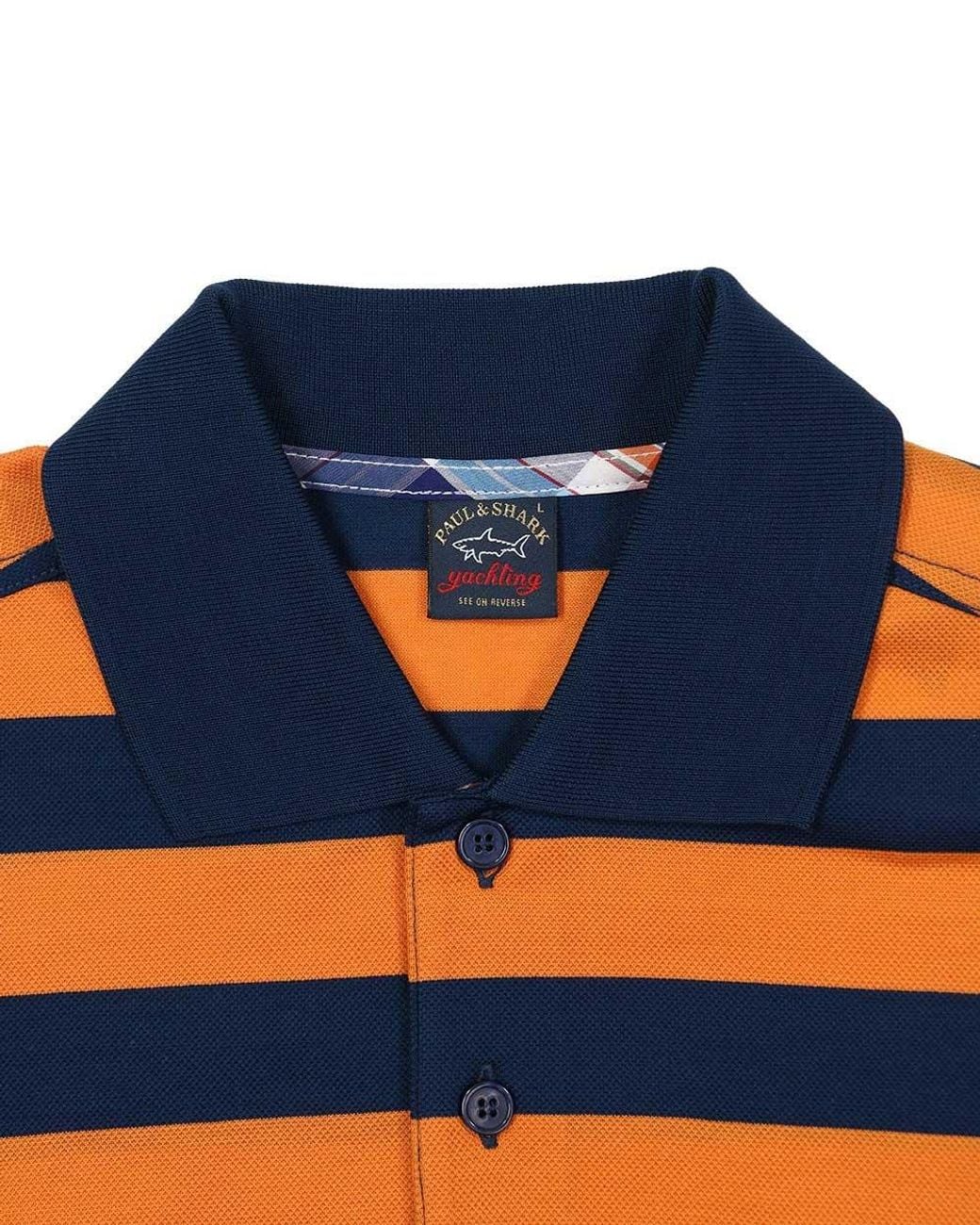 Paul & Shark Orange Striped Polo Shirt for men