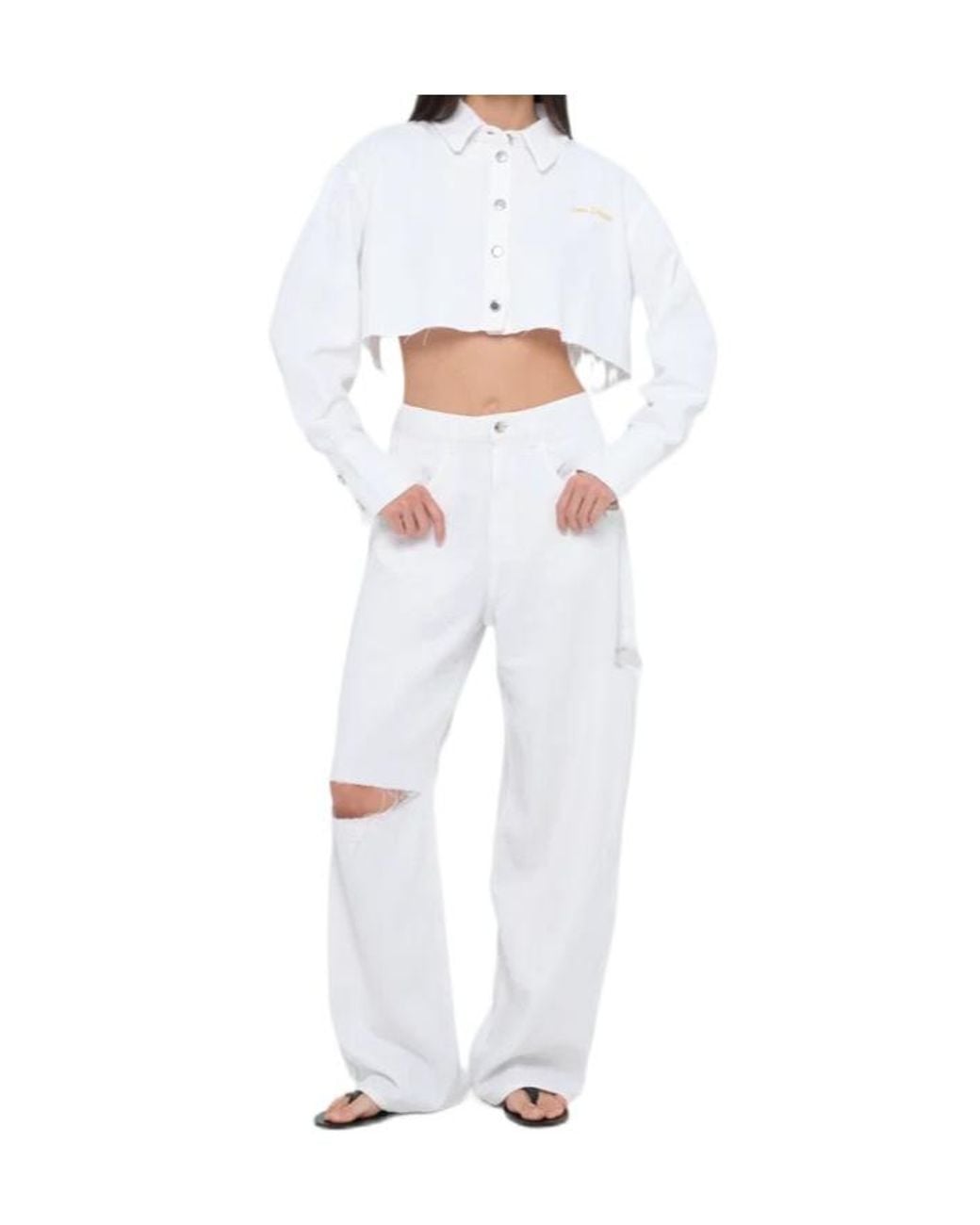 ICON DENIM White Poppy Distressed Jeans