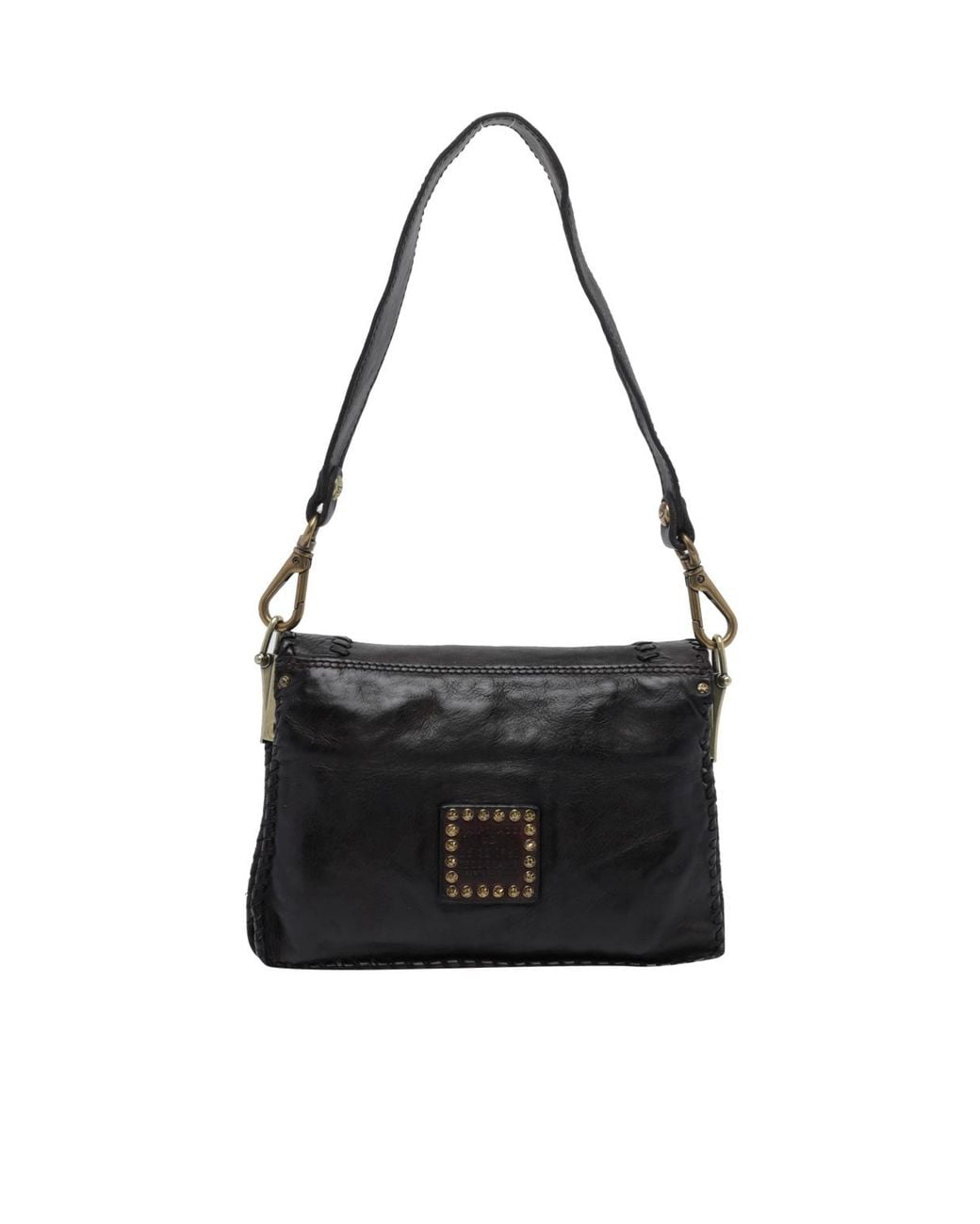 Campomaggi Black Agnese Studded Shoulder Bag