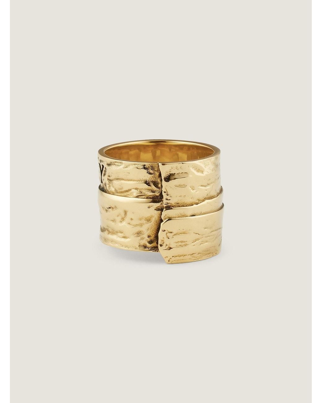 Givenchy Metallic Paris 1952 Logo Engraved Tape Ring