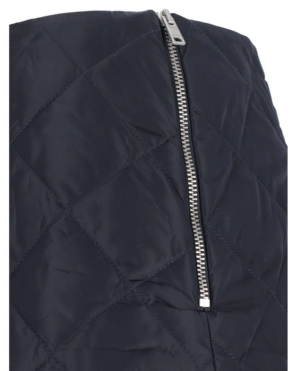 Prada Blue Triangle-Logo Quilted Mini Skirt