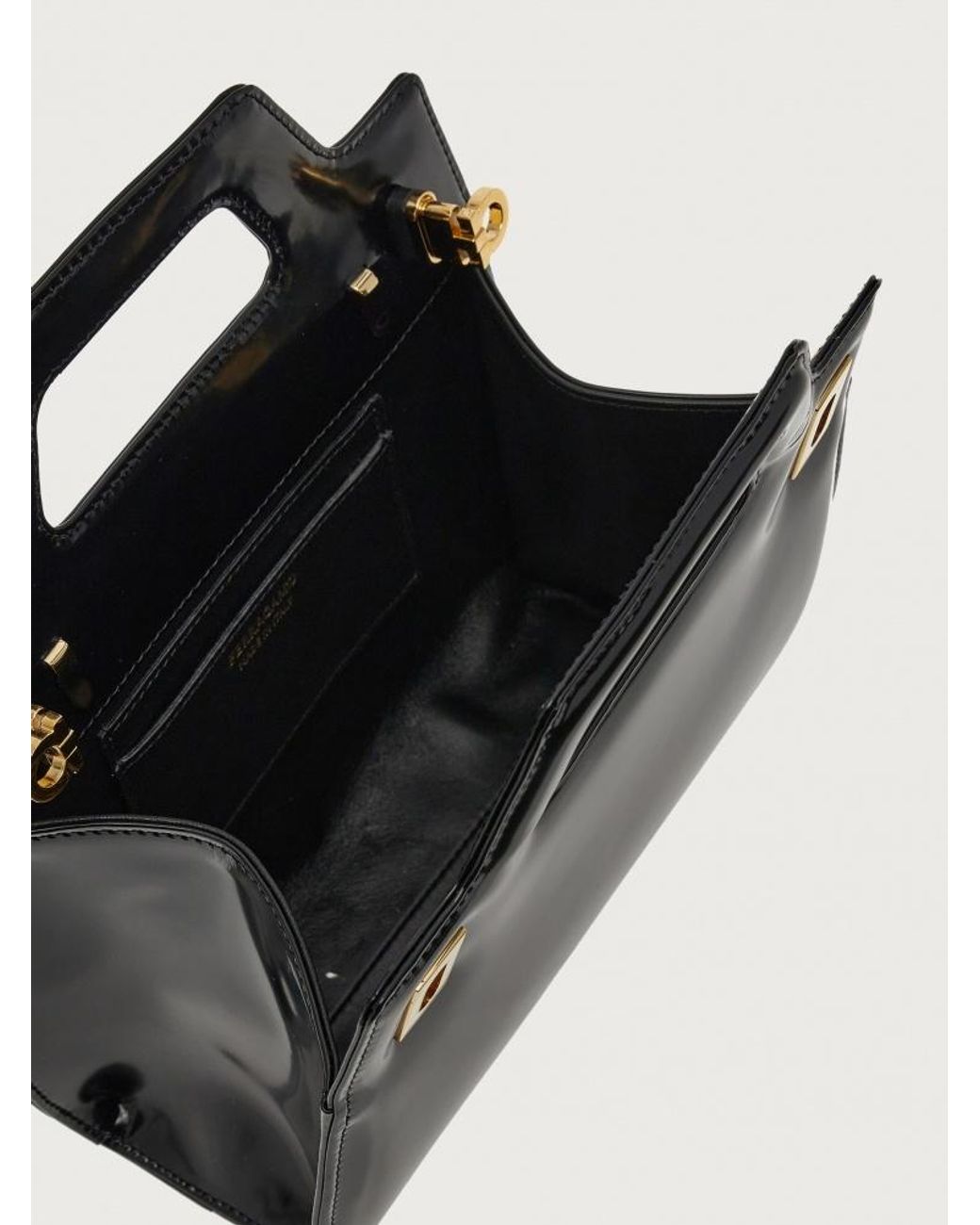 Ferragamo Black Ferragamo Wanda Flip-Lock Fastened Mini Tote Bag