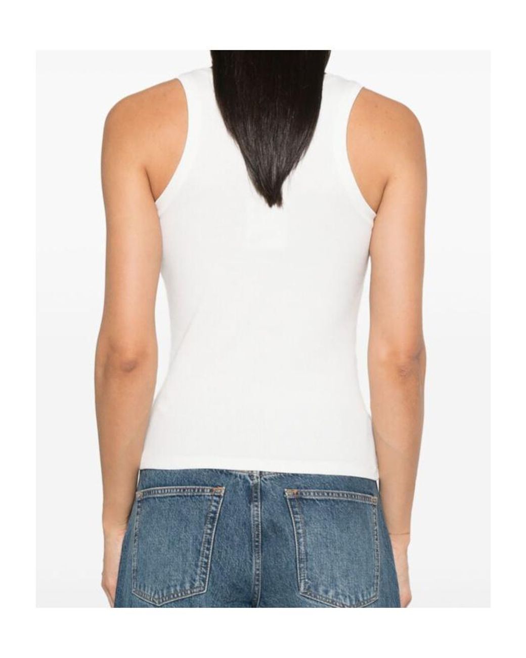Anine Bing White Alessia Knitted Tank Top