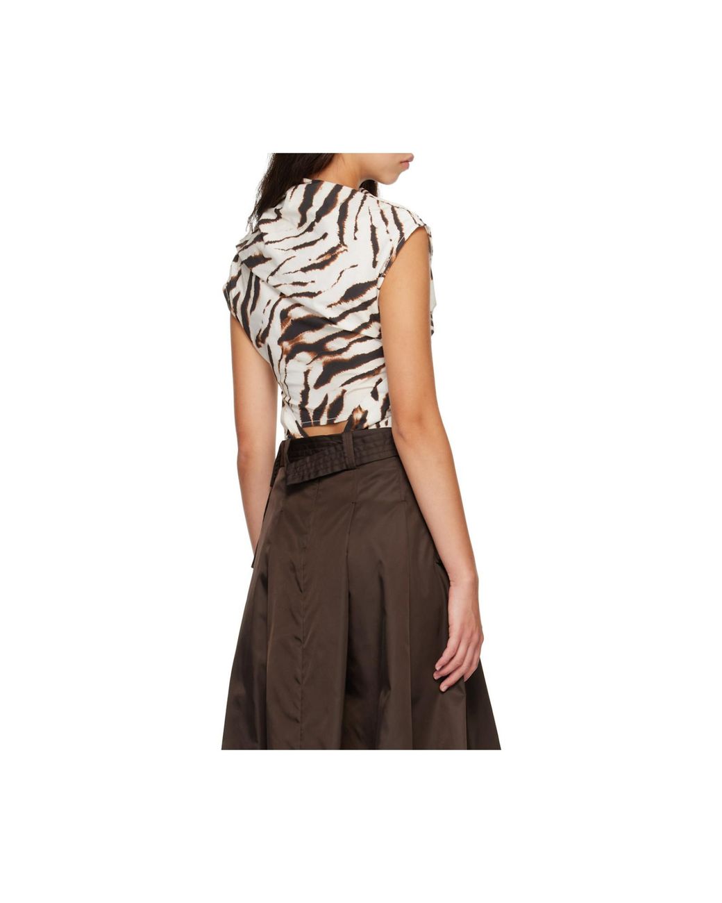 Ganni Gray Draped Open-Back Top
