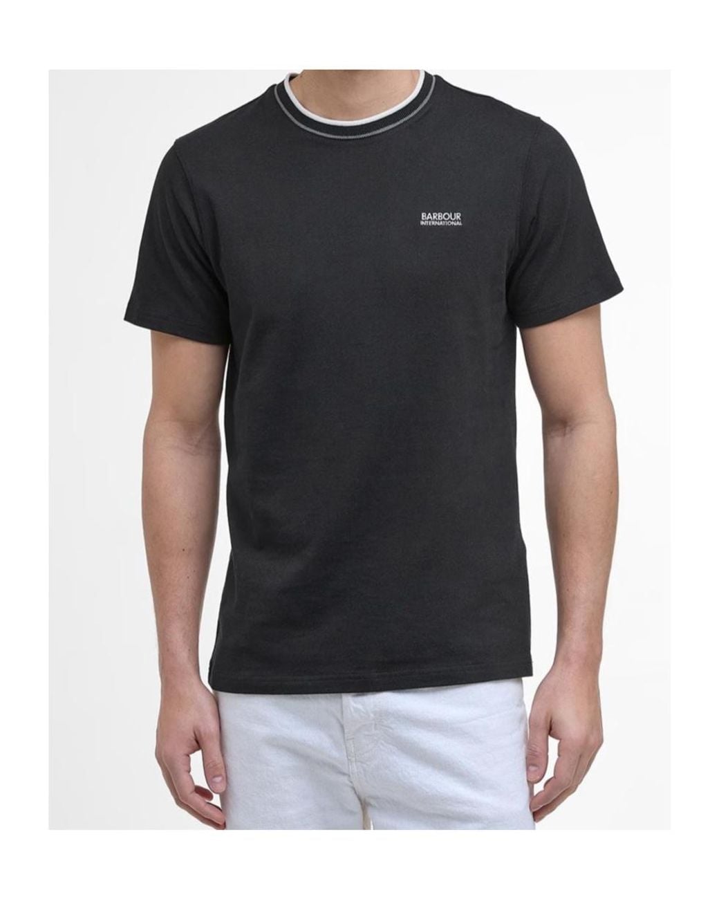 Barbour Black Buxton Tipped T-Shirt for men